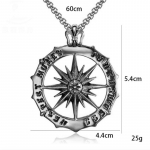 Euroopa ja Ameerika Mood P&auml;ike Titaanterasest Kaelakee Ripats Trendikas Inglise Meeste Titaanterasest Ehted 50CM(Necklace Size)