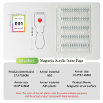 120/180/240 L&auml;bipaistvad V&auml;rvid Magnetilised Otsad K&uuml;&uuml;nekunsti N&auml;idiste Raamat Manik&uuml;&uuml;ri V&auml;rvitestide S&auml;ilitusraamat Suur Akr&uuml;&uuml;l T&ouml;&ouml;de N&auml;idik 60Pcs
