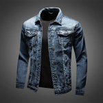 S&uuml;gis Slim Meeste Denim Jakk Stretch Retro Mootorrattur Punk Streetwear Mood Rula Noorte Teksajakk Pluss Suurus 5xl L sinine