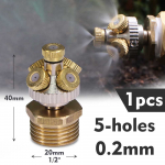 5-auguline udupihusti 0,1&ndash;1,0 mm peenpihusti pihusti 1/2 20 mm messingist adapter Aia kastmine Niisutamine Jahutus Kastmine