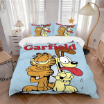 3-osaline voodipesukomplekt Garfield Dog Sisaldab 1 tekki + 2 padjap&uuml;&uuml;ri, ilma padjat&auml;ideteta, pehme, mugav, kerge, hingav205 135x200cm