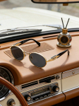 Prada PR65ZS Kuldse Ovaalse Kujuga P&auml;ikeseprillid, UV400 Retro Luksuslikud Prillid