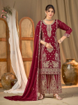 India Paksiatni Bollywood Palazzo &Uuml;likond Disainer Kaunis Etniline Salwar Kameez M-38 veini