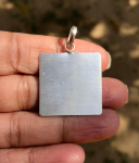 999 puhas h&otilde;be K&auml;sit&ouml;&ouml; 25 mm / 1 tolli ruudukujuline lehtripats, templi pooja, Astroloogiline lahendus Rahu jaoks, Lal Kitabi lahendus One Size white