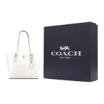COACH Mollie kaetud l&otilde;uendist ja sileda nahast k&auml;ekott, &otilde;lakott 34 Naiste Valge Monogramm Gift Box Set (Basic Set + Black Gift Box) valge