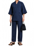 Samue Jinbei suvine Suurus M [&Uuml;ks Amb] Meeste (Jaapani t&ouml;&ouml;riided), Yukata, (Jaapani riided), 100% Puuvill, &Ouml;&ouml;riided, 7/8 Varrukas, Kerge, Tumesinine,
