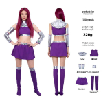 Piiri&uuml;lene Teismelised Titaanid! Cosplay kombinesoon: Robin ja Starfire tegelased S (Adult) gray