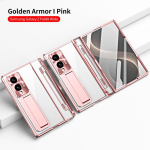 Luksuslik kattega kukkumisvastane kaitse&uuml;mbris Samsung Galaxy Z Fold 8 laia klapiga 3 4 5 6 7 8 jaoks, juhtmevaba laadimise toega, l&auml;bipaistev kate fold8 jaoks Galaxy Z Fold 8 roosa kuldne v&auml;rv