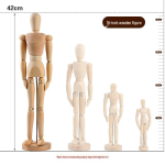 12-tollised painduvad puidust figuurid kunsti ja visandamiseks Wooden Mannequin