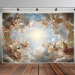 Klassikaline Ingel Taevas Seinavaip Barokk Usukunst Taust Buo stiil Kerge Luksuslik Stiil Elutoa Kaunistus 150X200CM