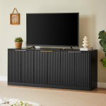 170cm kummut lainekujuline, hoiukapp kumera kontuuriga disainiga, 6 ust, sobib k&ouml;&ouml;ki/magamistuppa/elutuppa, Must, 170*40*70.5cm 170 x 40 x 70.5 cm must
