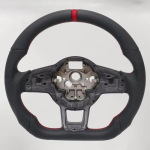 Volkswagen Golf MK7/MK7.5 GTI GTE 2013-2019 Kohandatud s&uuml;sinikkiust nahast sportlik v&otilde;idus&otilde;idu rooliratta uuendus Leather （No airbag ） must