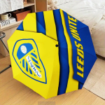 Leeds Unitedi embleemiga automaatselt kokkupandav vihmavari - 8-ribiline reisivari automaatse avamise/sulgemisega ja kaasaskantavad kingitused p&uuml;hadeks v&otilde;i s&uuml;nnip&auml;evadeks