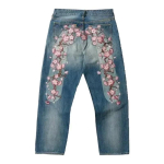 Naiste Y2K Vintage Prindiga Sirge L&otilde;ikega Teksap&uuml;ksid L&otilde;dva L&otilde;ikega Vabaaja Denim P&uuml;ksid Large gray