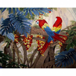 Teemanttikandid N&auml;put&ouml;&ouml; Maalimine Ikoonid Seinapilt  Papagoi s&ouml;&ouml;b puuvilju  j&otilde;ulukaunistus 20X30CM