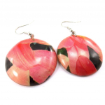 Les Tr&eacute;sors De Lily [K0287] - Boucles Cr&eacute;ateur 'Vahin&eacute;' rose noir Heleroosa