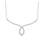 Les Tr&eacute;sors De Lily [Q4183] - Collier argent 'Sissi' blanc argent&eacute; (rhodi&eacute;) - 43x22 mm valge