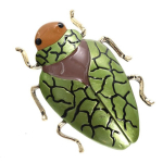 Les Tr&eacute;sors De Lily [Q5766] &ndash; Kuldroheline Scarab&eacute;e disainipross &ndash; 50x35 mm roheline