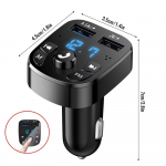 FM-saatja lisamodulaator Bluetooth 5.0 k&auml;ed-vabad autoheli MP3-m&auml;ngija 3,1A kiirlaadimisega Button type