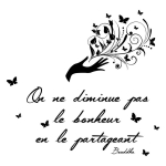 Les Tr&eacute;sors De Lily [Q4504] - Planche de stickers 'Messages' (On ne diminue pas le bonheur en le partageant - Bouddha) - 20x70 cm must