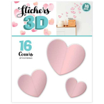 Les Tr&eacute;sors De Lily [Q8038] - 16 stickers 3D 'Love' rose (coeurs) - planche 30x22 cm Heleroosa