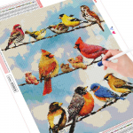 5D teemantmaal, t&auml;ispuur, loom, teemantkunst, ristpistes tikand linnuke kodukaunistuste kingitus 20X30CM