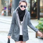 Naiste mood Casual Thicken Warmer Hoodie Solid Coat &uuml;ler&otilde;ivaste jope S hall