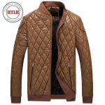 Talvised PU-nahast vabaaja meeste termokatted, meeste mootorratta kunstnahast jakid XXXL khaki