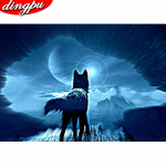 DINGPU 5D teemantmaali maastik t&auml;is&uuml;mmargune teemanttikandid mosaiik kodukaunistus 20X30CM