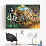 Teemantmaaling T&auml;is&uuml;mmargune teemanttikandid mosaiikm&uuml;&uuml;k Loomade k&auml;sitsi valmistatud kingitus seinakunst 20X30CM