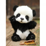 Uus 5D DIY teemantmaal Panda tikandiga ruut / &uuml;mmarguse teemantristiga tikitud teemantmosaiikmaali kaunistus Full Square (20X30CM)