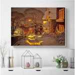 Teemantmaal 5d t&auml;isruudu puur Teemanttikandid Talvine mosaiik N&auml;put&ouml;&ouml; Kodukaunistus Full Round (20X30CM)