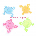 50 tk/partii H&uuml;ppavad konnad M&auml;nguasjad Mini l&auml;bipaistev plastikust Lastele S&otilde;rmede tegevustreening M&auml;nguasi S&uuml;nnip&auml;evapidu soosib v&auml;ikseid kingitusi 50Pcs mitmev&auml;rviline