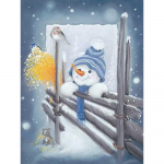 5D teemantmaaling lumememm ja lind loom t&auml;ispuur ruudukujuline teemanttikandid mosaiik ristpistes j&otilde;ulu kodukaunistus Full Round (20X30CM)