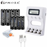 PALO AA aku 3000mah +1,2v AAA laetavad akud 1100mah nutika AA akulaadijaga 1,2v Ni-MH AA Aaa aku laadimiskomplekti jaoks 4AA AAA and charger