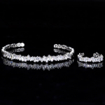 WWJ Baguette tsirkooniumoksiidist reguleeritav r&otilde;nga ja k&auml;ev&otilde;rude komplekt roosa kuldne v&auml;rv