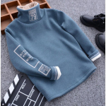 S&uuml;gistalvine moekapuutsid Korea lapsed poistele, soojad kaelusega kampsunid poiste kirjaga pullover kampsunid High Street pehmed teismeliste poiste v&auml;lisr&otilde;ivad 110cm sinine