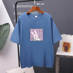 2022 Space Bunny Kawaii riided Naiste Suured puuvillased T-s&auml;rgid Suvine uus tr&uuml;kitud T-s&auml;rk Pehme naiste džemper M tumesinine v&auml;rv