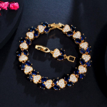 CMM ainulaadne s&uuml;damelille kuupmeetrist tsirkooniumoksiidist kuldne tennisek&auml;ev&otilde;ru safiir