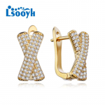LSOOYH Clip K&otilde;rvar&otilde;ngad Kullav&auml;rvi Moodne K&otilde;rvar&otilde;ngas Naistele &Uuml;mmargused Cubic Zirconia Stud K&otilde;rvar&otilde;ngad Ehted A