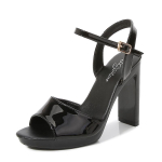 Naiste sandaalid Catwalk lame kontsaga stiletto Seksikad mustad sandaalid naiste suvised pulmakingad 9053 seeria 11 cm kontsaga 1,5 cm platvorm LFD 40 must