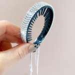 Luksuslik s&auml;delev rhinestone tutt Trend naiste juukseklambrid, k&uuml;&uuml;nised, plastist hobusesabahoidja peakatted, naiste juuste aksessuaarid valge