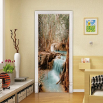 Loomingulised uksekleebised Metsa loodusmuster PVC isekleepuv tapeet Kodukaunistused Seinamaalingud K&uuml;lmkapi kunst plakatid Uksekate 77cm x 200cm