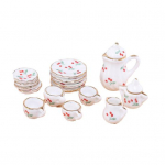 1 Kompaktne dekoratiivne mood 1:12 sileda pinnaga nukumaja mini teekannu tass taldrik Modell rollim&auml;ng m&auml;nguasi nukumaja