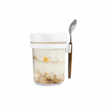 350 ml klaaspurgid suletud kaasaskantava tassiga kaanega lusikahoidjaga jogurti hommikus&ouml;&ouml;gihelveste kaerahelbepiimakonteineri jaoks