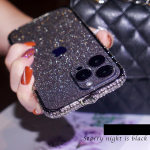 Glitter Diamond metallist kaitseraua &uuml;mbris Rhinestone Bling kate iPhone 14 13 12 Pro Max 12 Mini 6 7 8 Plus X Xr Xs Max 11 Pro Max &uuml;mbrisele iPhone 12
