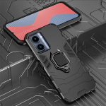 KEYSION p&otilde;rutuskindel soomus&uuml;mbris Realme C33 C35 C30 V20 pehmest silikoonist+PC metallist r&otilde;ngastatiivi telefoni tagakaas OPPO A96 A76 4G jaoks for Realme C33 punane