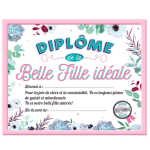 Les Tr&eacute;sors De Lily [A0384] &ndash; raam &bdquo;Ilusa ideaalse t&uuml;druku diplom&rdquo; roosa &ndash; 25x20x1. 5 cm Heleroosa