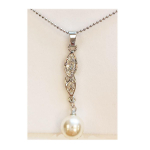 Les Tr&eacute;sors De Lily [R8123] - Disainkaelakee 'Sissi' h&otilde;bevalge - 35x9 mm valge