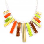 NOA [R5245] - Disainkaelakee 'Coloring' oranž pruun roheline - 13x5 cm mitmev&auml;rviline